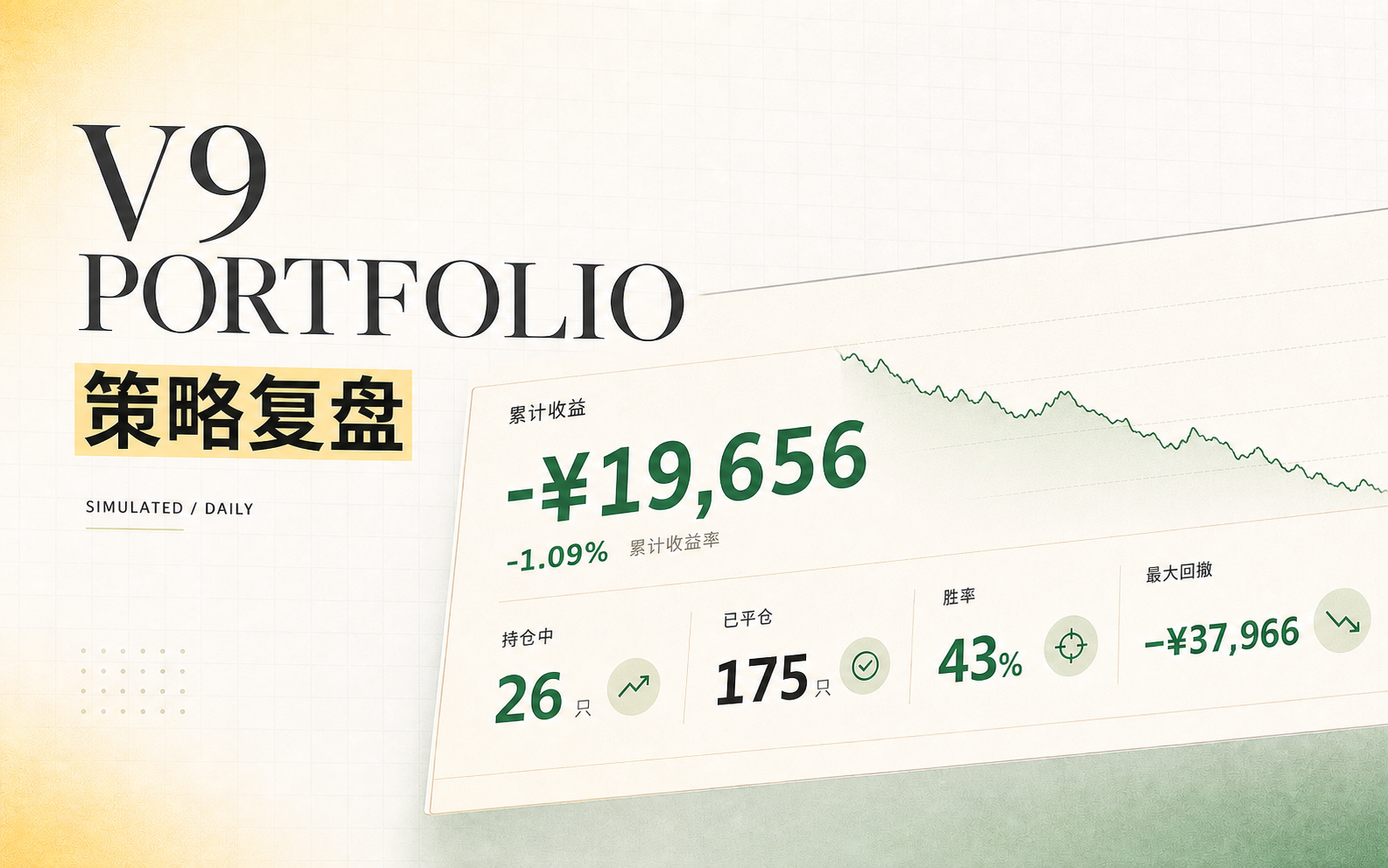 V9 模拟投资组合策略复盘与核心指标封面